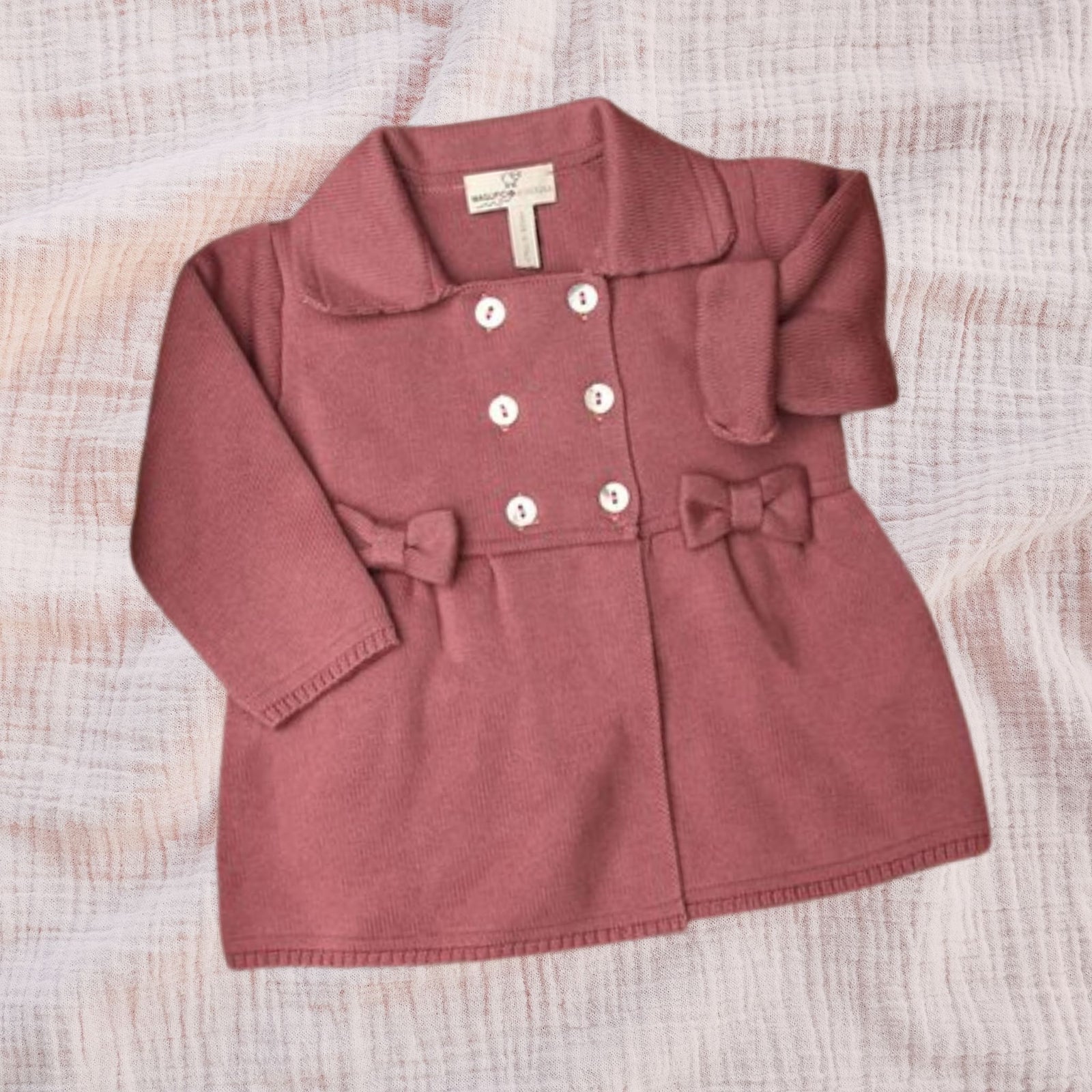Baby Jacket in Dusty Rose - 100% Organic Cotton - Made in Italy - My Italian Decor