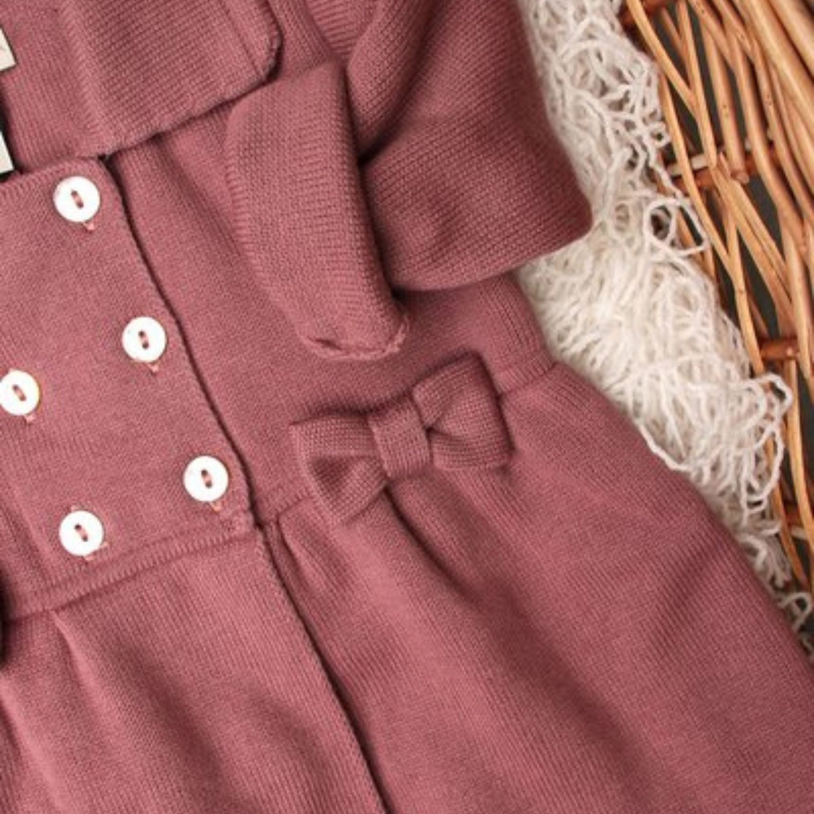 Baby Jacket in Dusty Rose - 100% Organic Cotton - Made in Italy - My Italian Decor