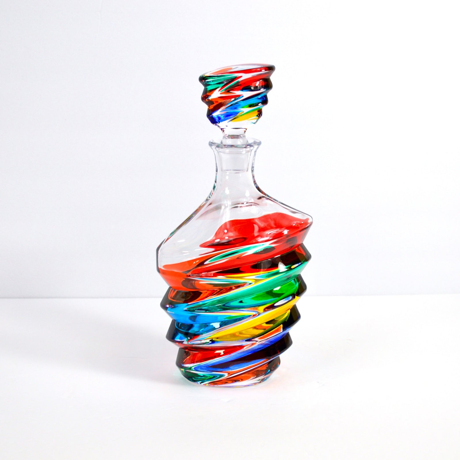 Dyno Decanter, Hand-Painted Italian Crystal, Made in Italy - My Italian Decor