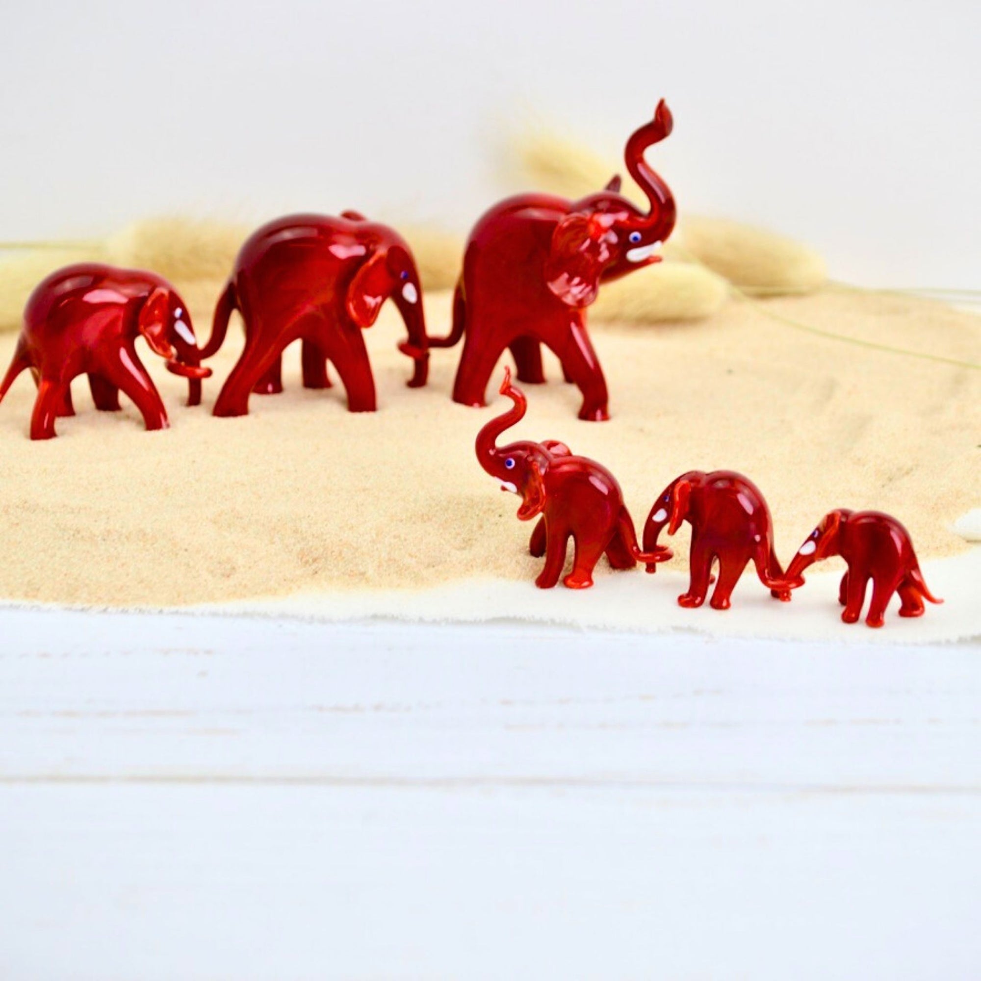 Murano Glass Elephant Family, Set of 3, Handcrafted In Italy - My Italian Decor