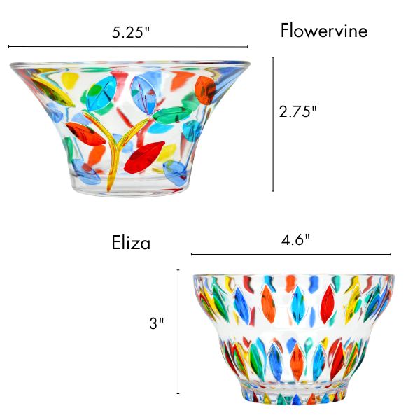 Elegant glass candy bowl from My Italian Decor filled with colorful Italian hard candies, perfect for display or serving.