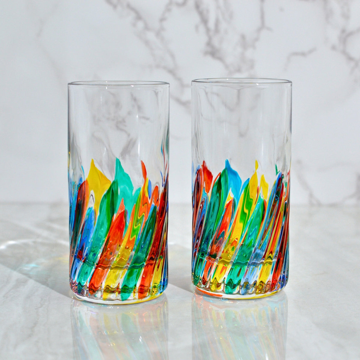 Enchanted Tall Shot Glass, Hand-Painted Italian Crystal - My Italian Decor