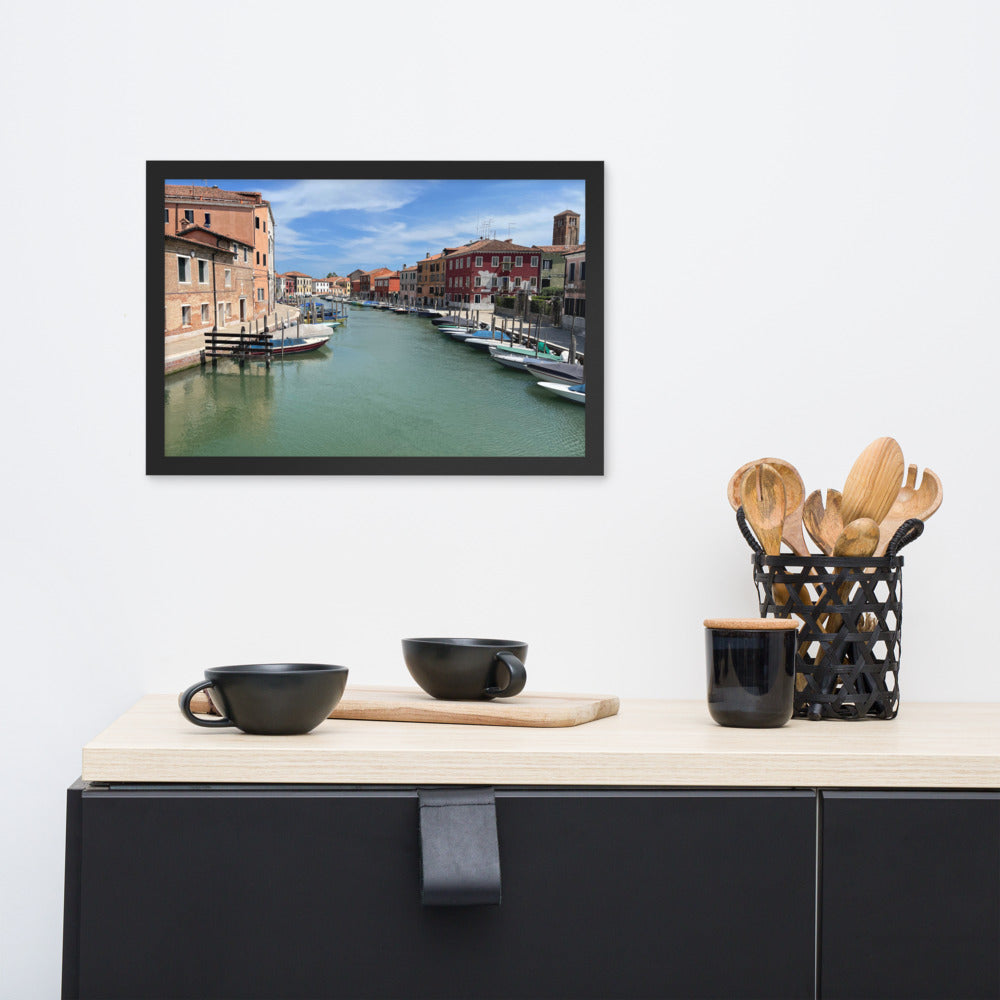 &quot;Curve in Canal&quot; - Framed Photograph