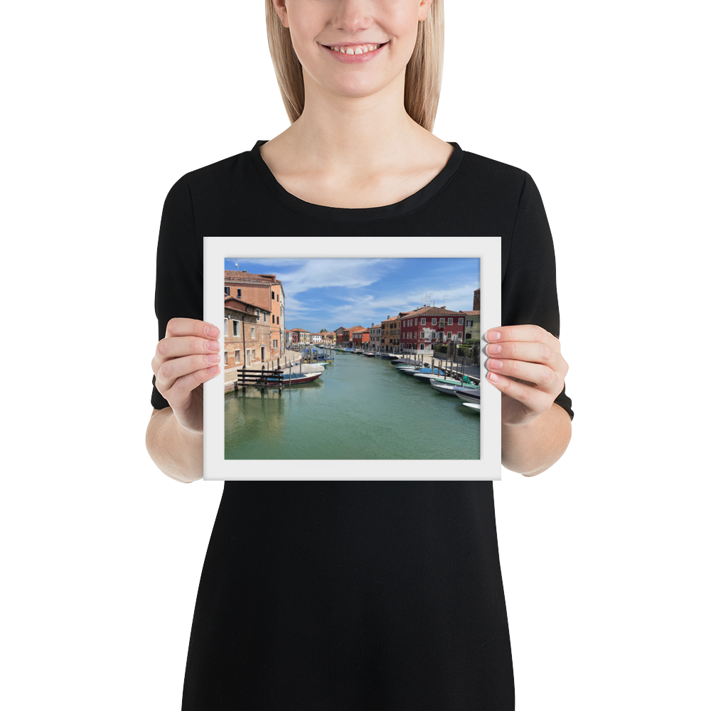 &quot;Curve in Canal&quot; - Framed Photograph