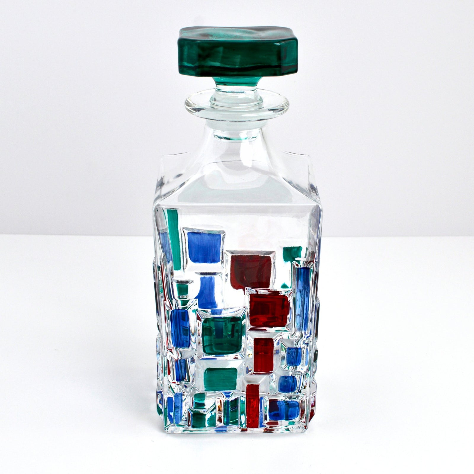 Etna Hand-Painted Italian Crystal Decanter, Multi-dusk Made in Italy - My Italian Decor