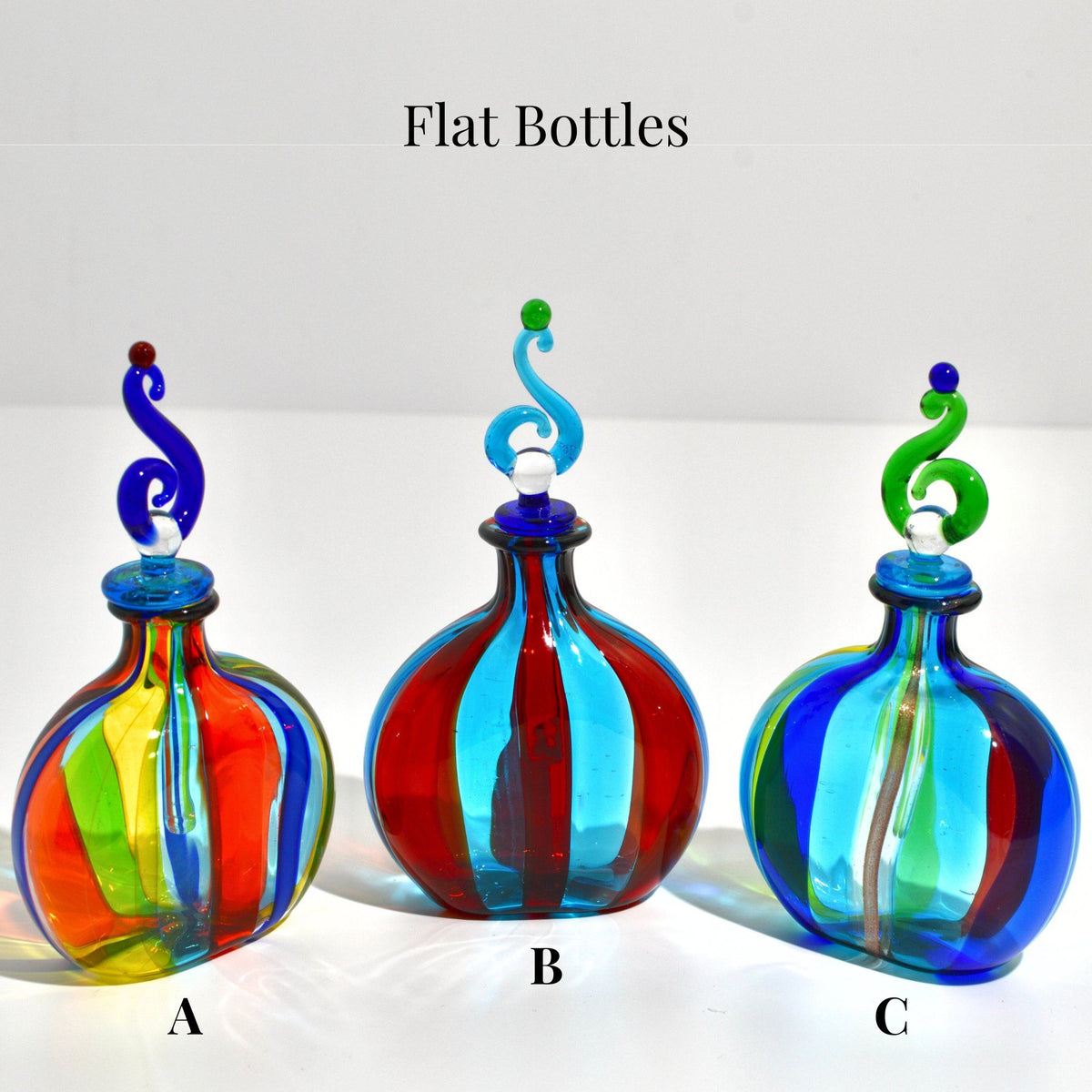 Harlequin Murano Glass Perfume Bottle, Made in Italy