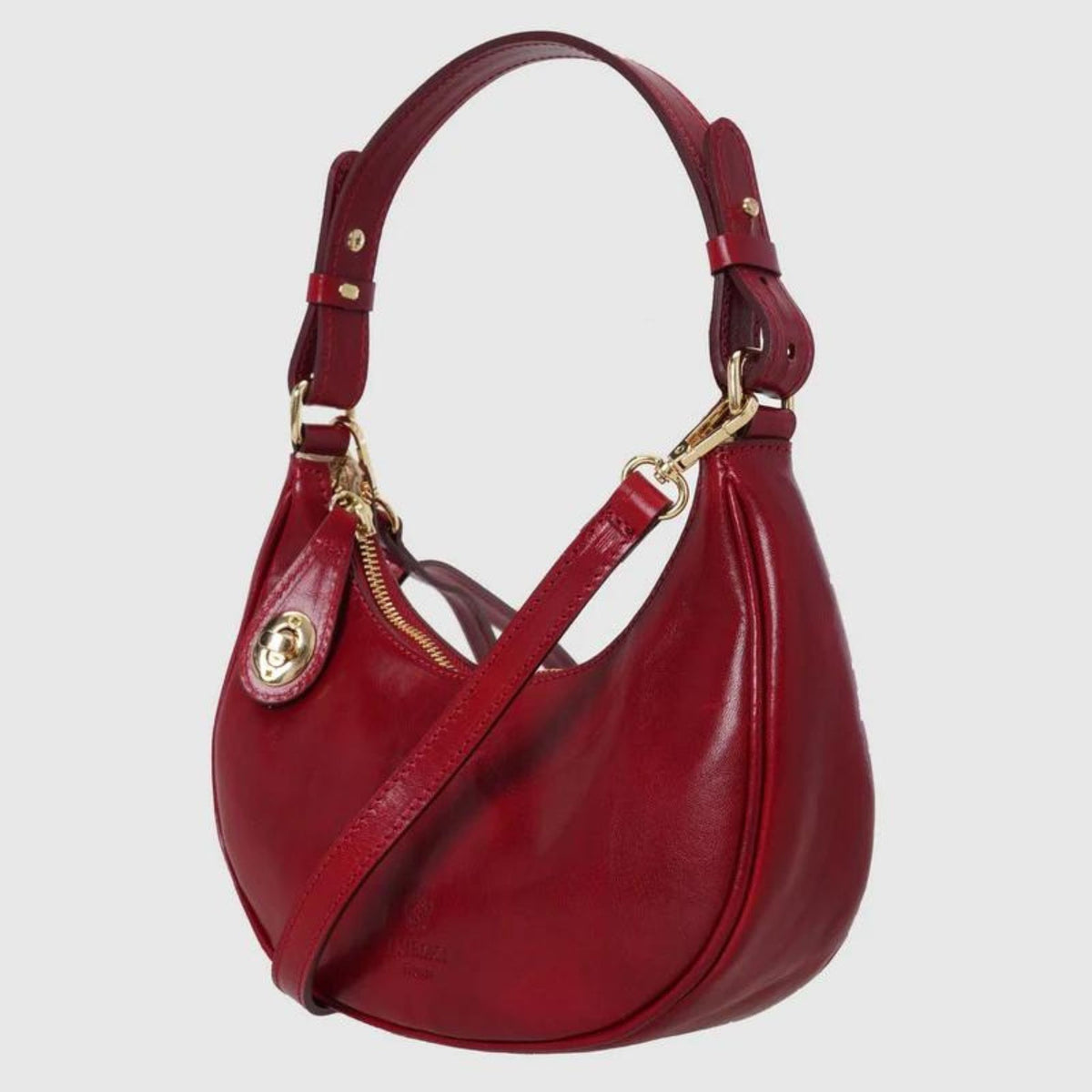 Flavia Italian Leather Small Shoulder Bag, Made in Italy