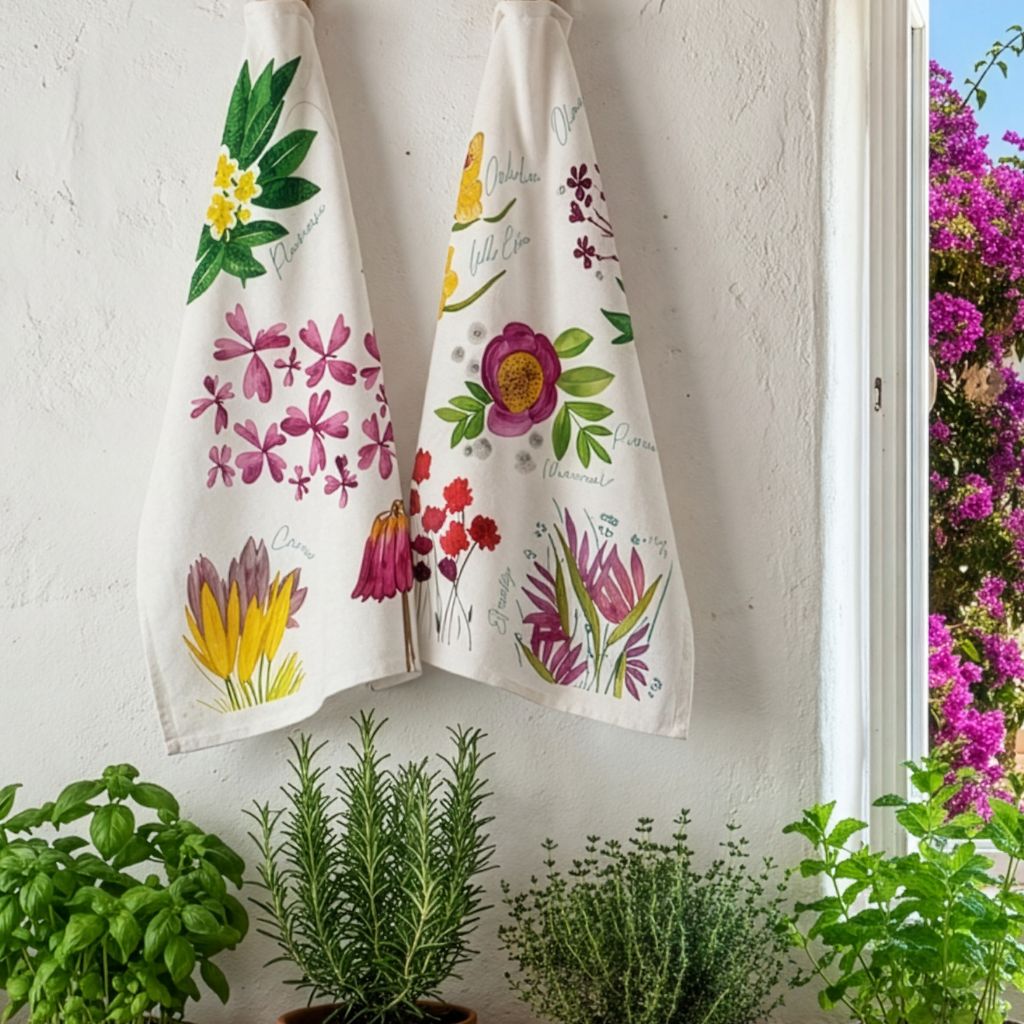 Florarosa Kitchen Towel, 100% Linen, Made in Italy - My Italian Decor