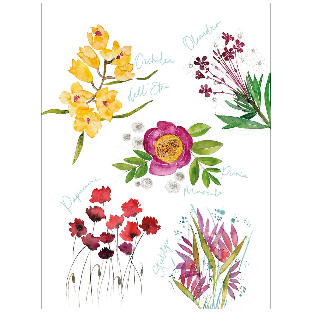 Florarosa Kitchen Towel, 100% Linen, Made in Italy - My Italian Decor