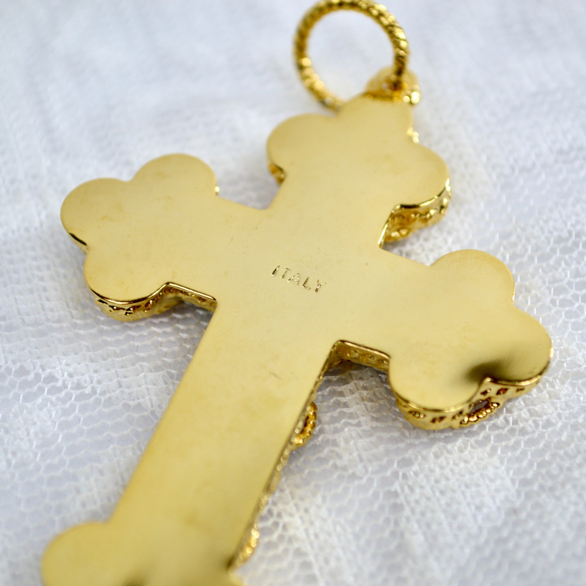 14 karat gold Cross, Solid Gold Crucifix Pendant, 1x0.6