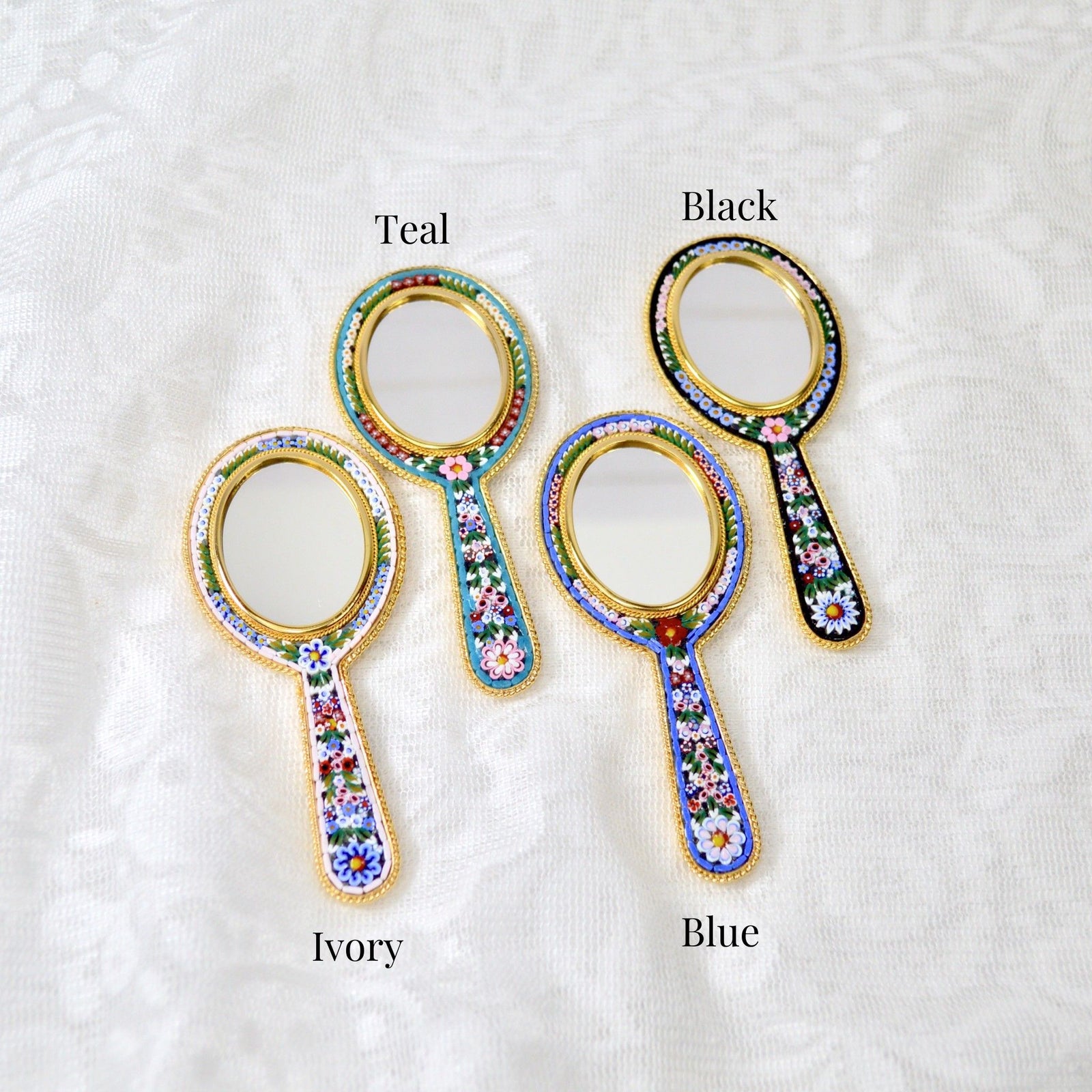 Florentine Mosaic Hand Mirror, Made in Italy - My Italian Decor