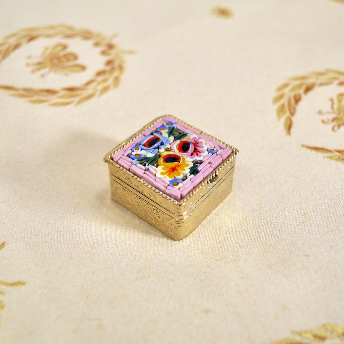 Florentine Mosaic Square Pill Box, Made in Italy - My Italian Decor