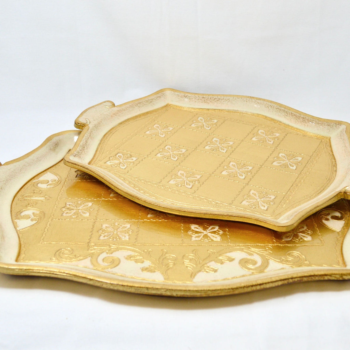 Florentine Carved Wood Tray, Cappuccino, Large or Small, Made in Italy - My Italian Decor
