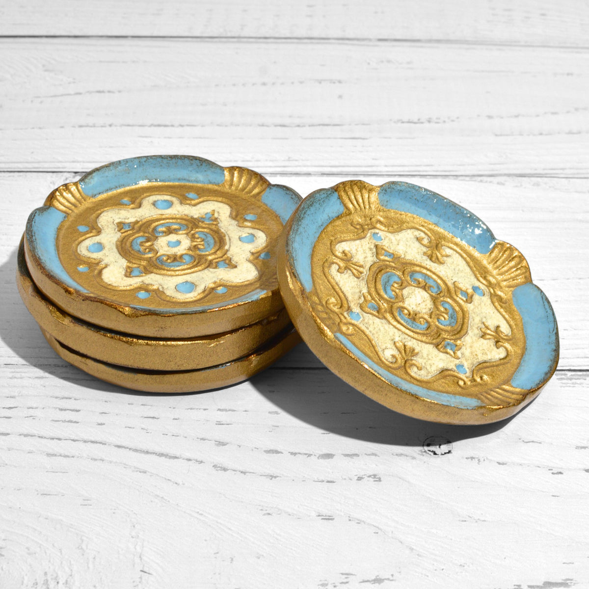 Florentine Wood Coasters, Set of 4