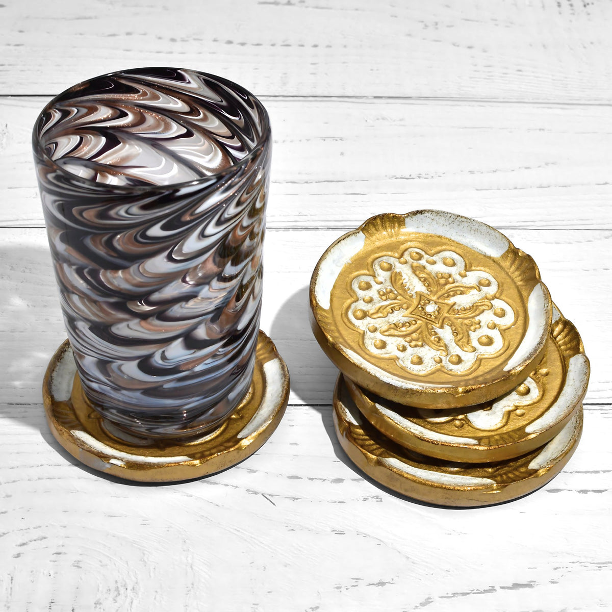 Florentine Wood Coasters, Set of 4