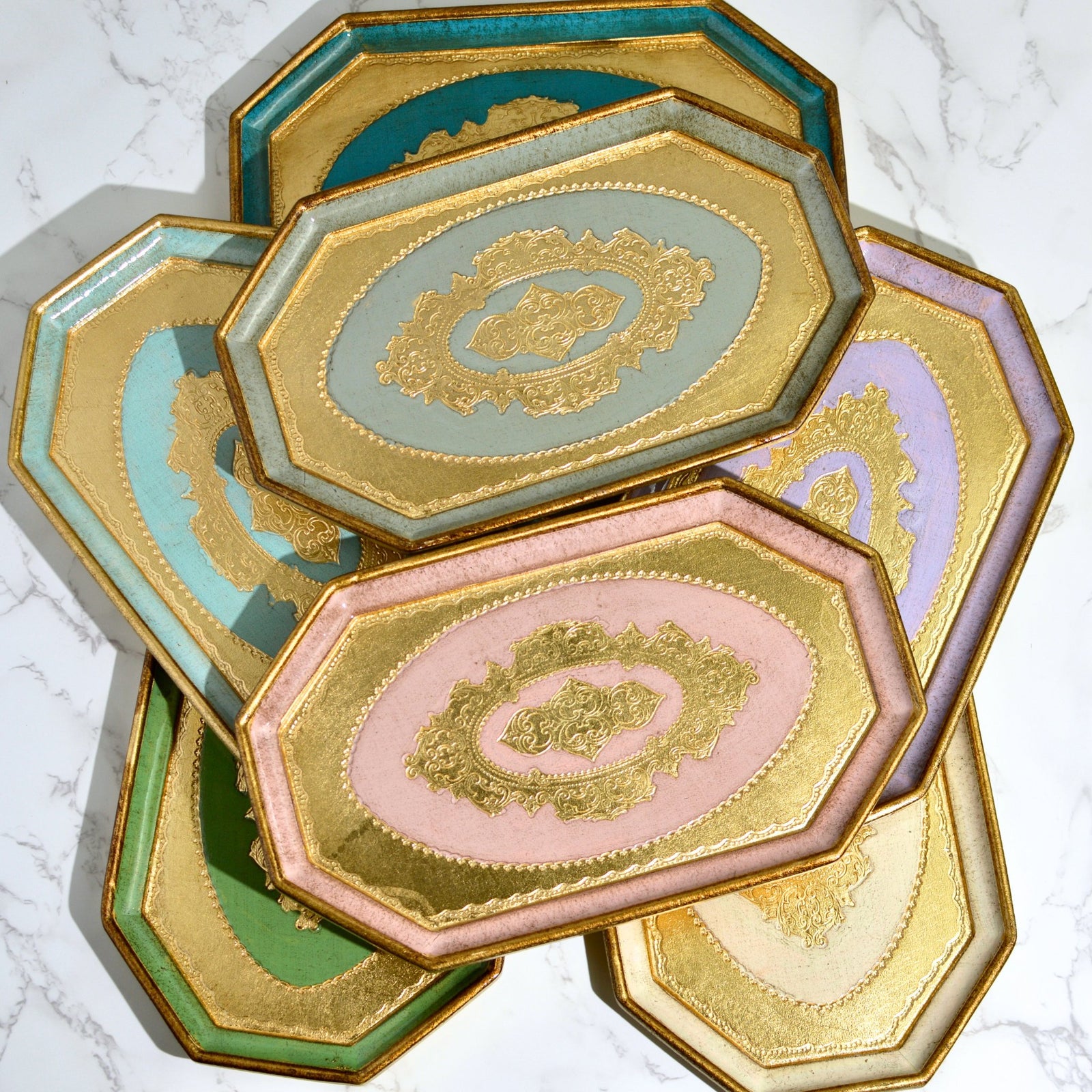 Florentine Carved Wood Octagon Mini Tray, Made in Italy - My Italian Decor