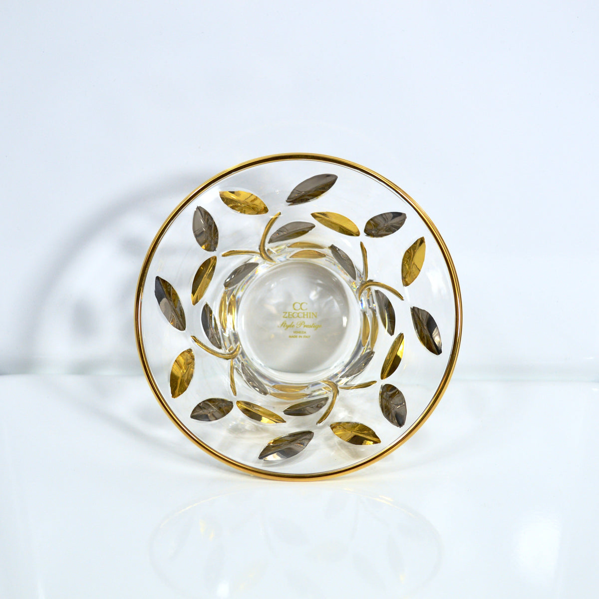 Flowervine Candy Bowl, Hand Painted Platinum and Gold - My Italian Decor