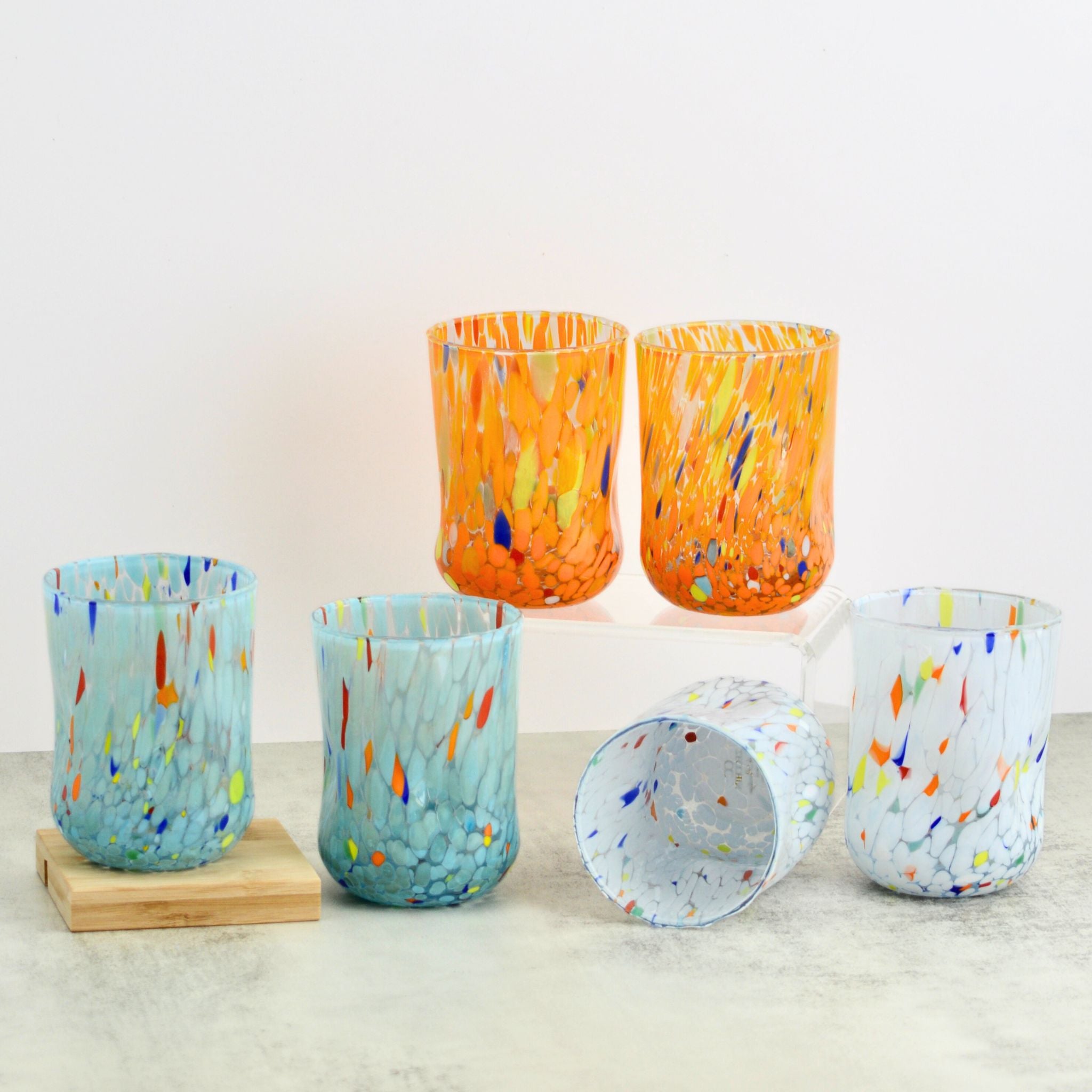 Set of 2 or 6 Murano Glass Tumblers, Fresca Due $82.00