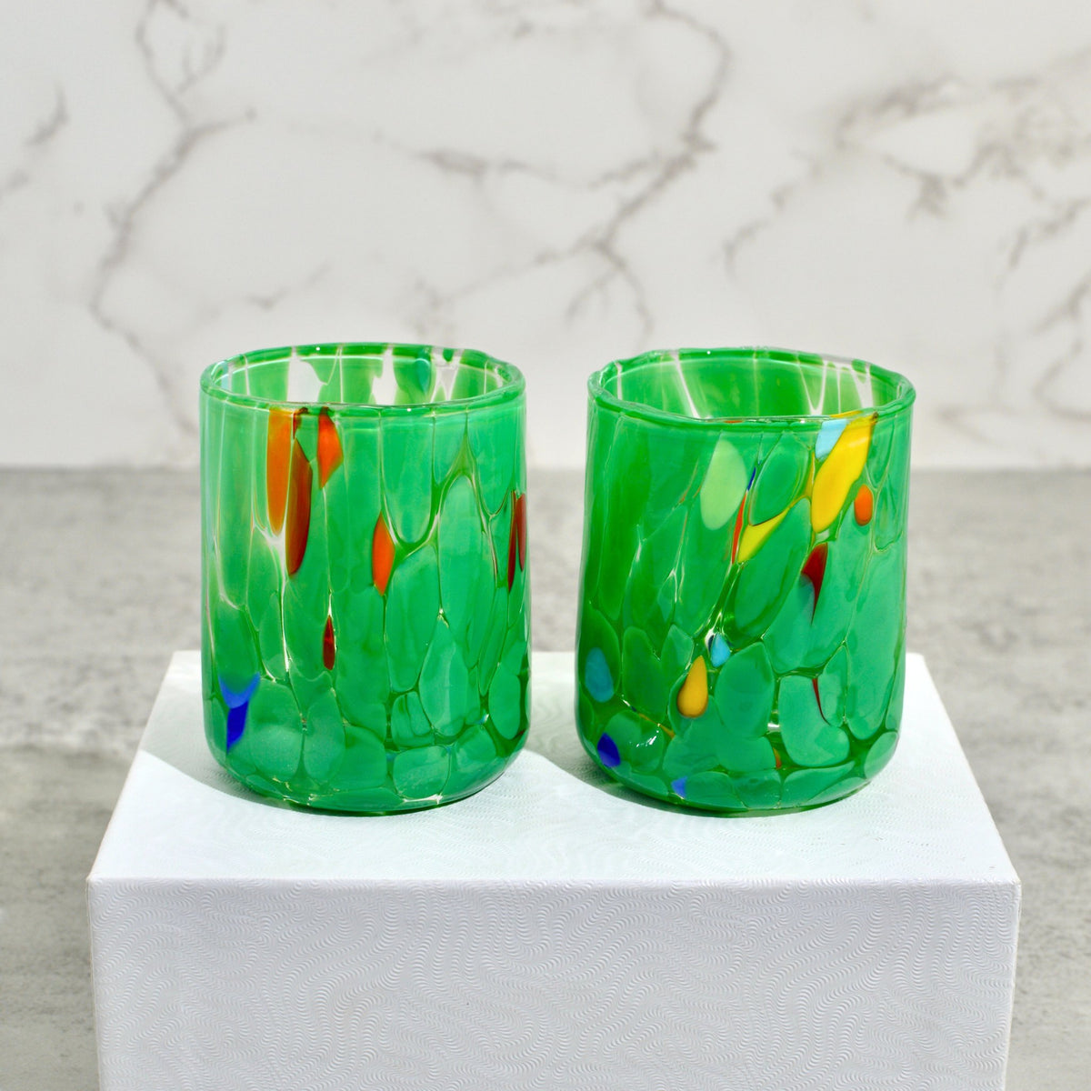 Murano Glass Fresca Shot Glasses, Set of 2, Made in Italy