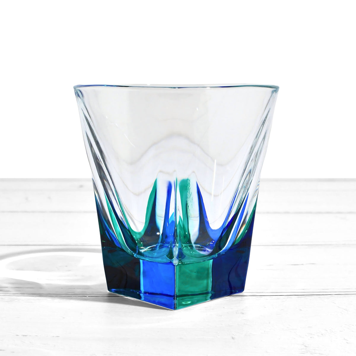 Fusion Short Juice, Water, Whiskey Glass, Set of 2, Blue/Green