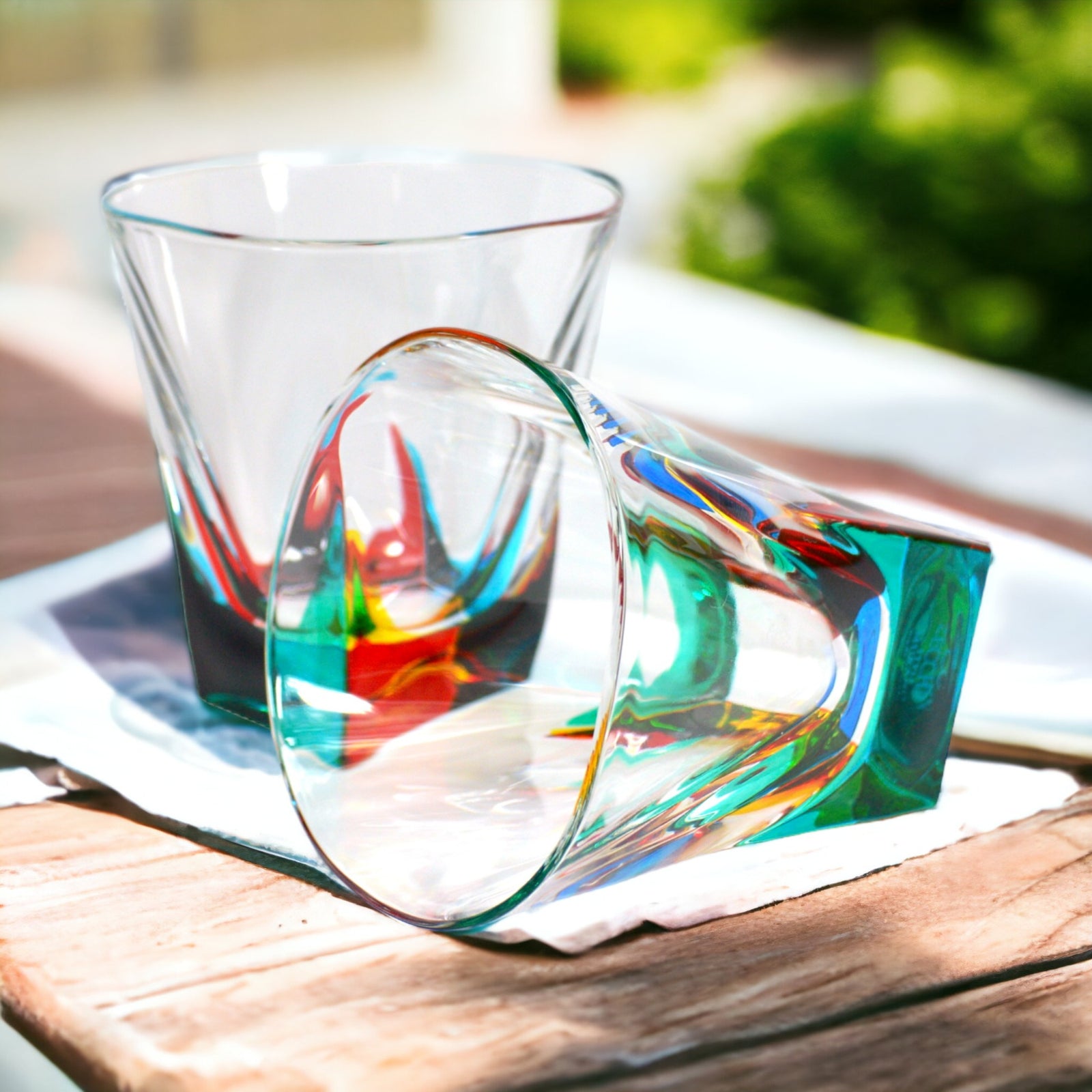 Colored Tumblers & Water Glasses Set of 4 Multi Colors Drinking