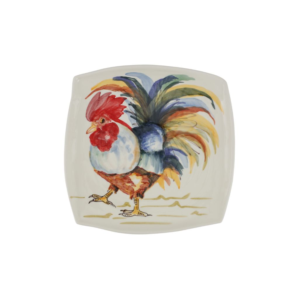 Vietri Gallo Ceramic Utensil Holder from the Tuscan Gallo Collection, featuring a decorative rooster design on a ceramic container.