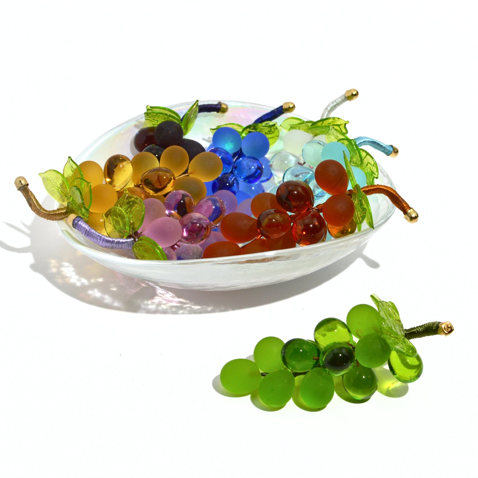 Murano Glass Solid Grape Cluster, Small, Multiple Colors, Made in Italy - My Italian Decor