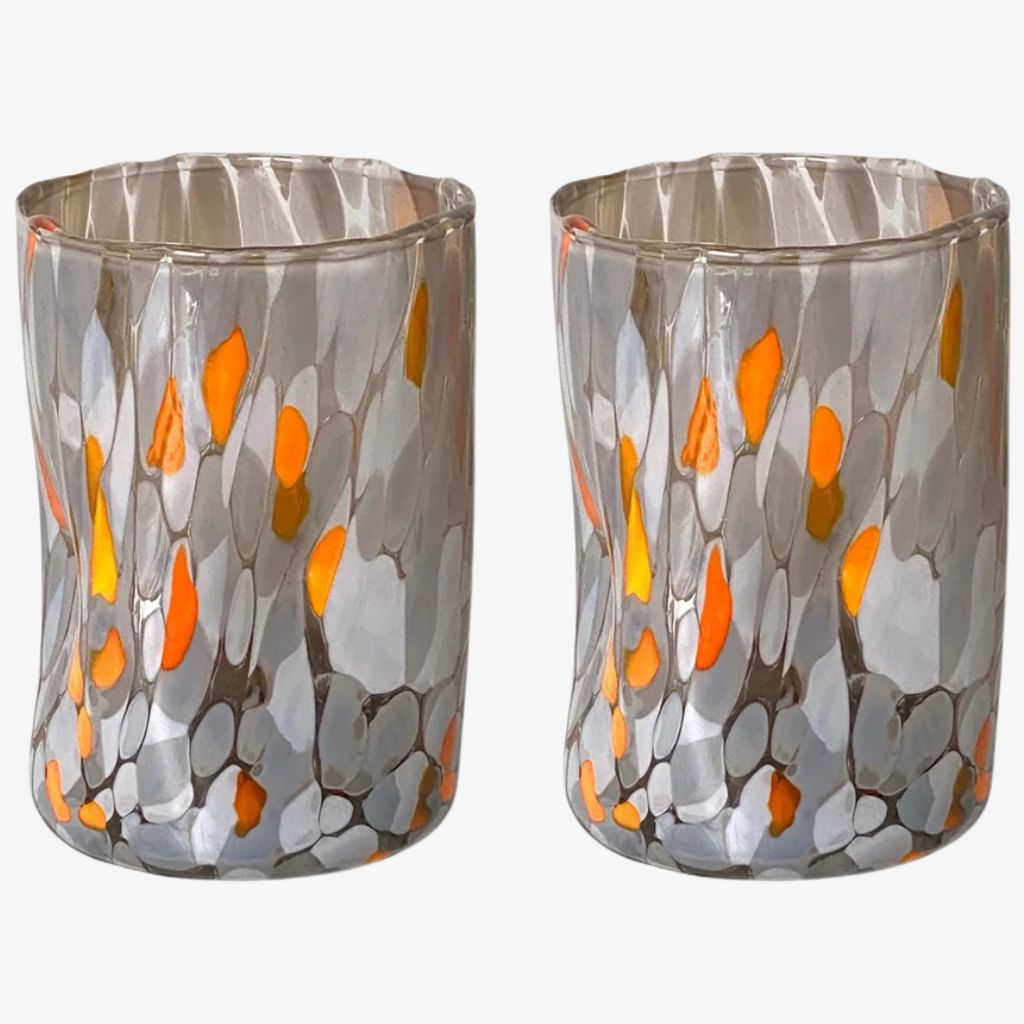 Terrazzo Murano Glass Tumblers, Set of 2 or 4, Made in Italy