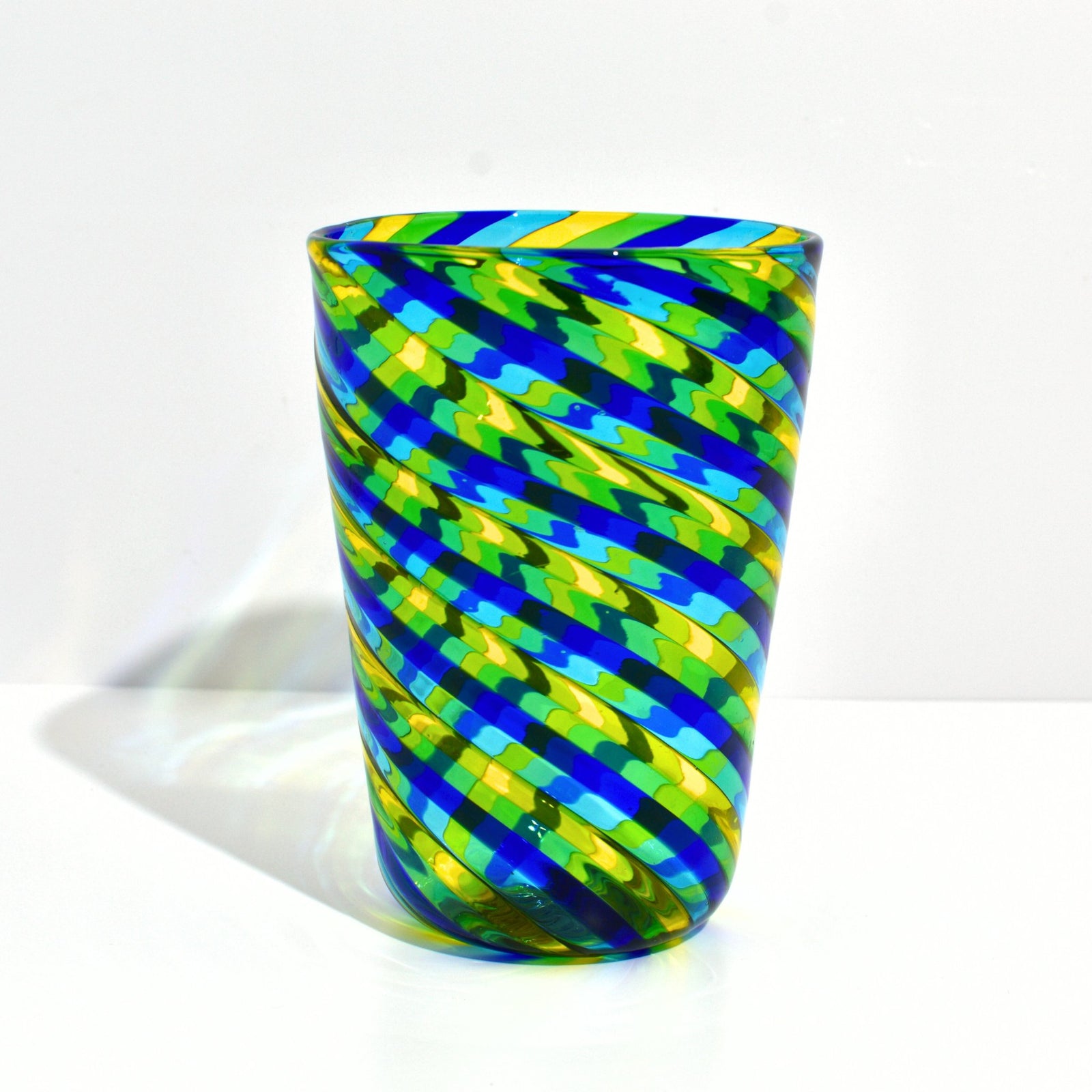 Murano Glass Filligrana Drinking Glass Tumblers, Made in Italy - My Italian Decor