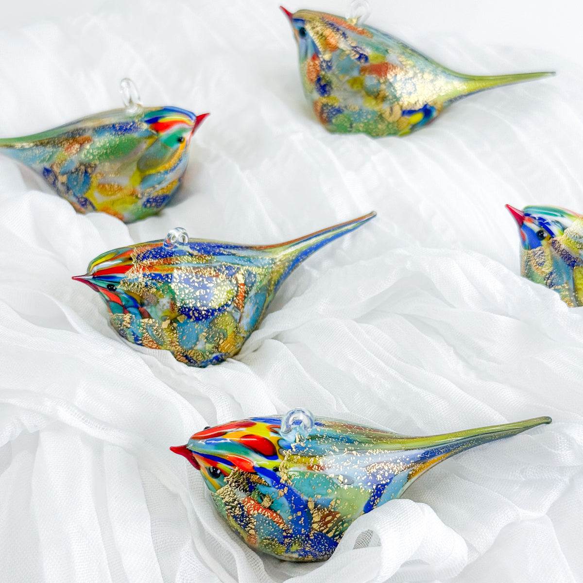Murano Glass Hand Blown Italian Hanging Chirpie Bird