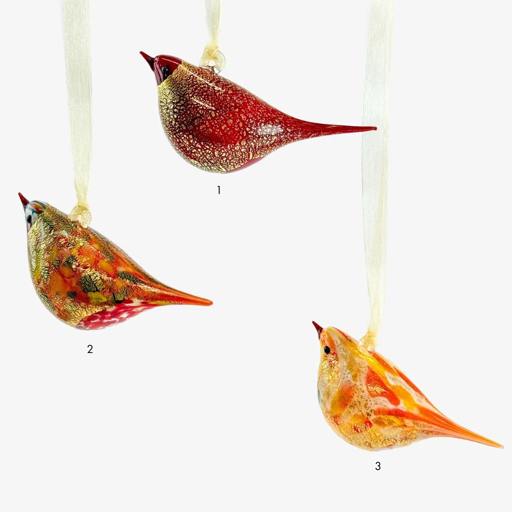 Murano Glass Hand Blown Italian Hanging Chirpie Bird - My Italian Decor