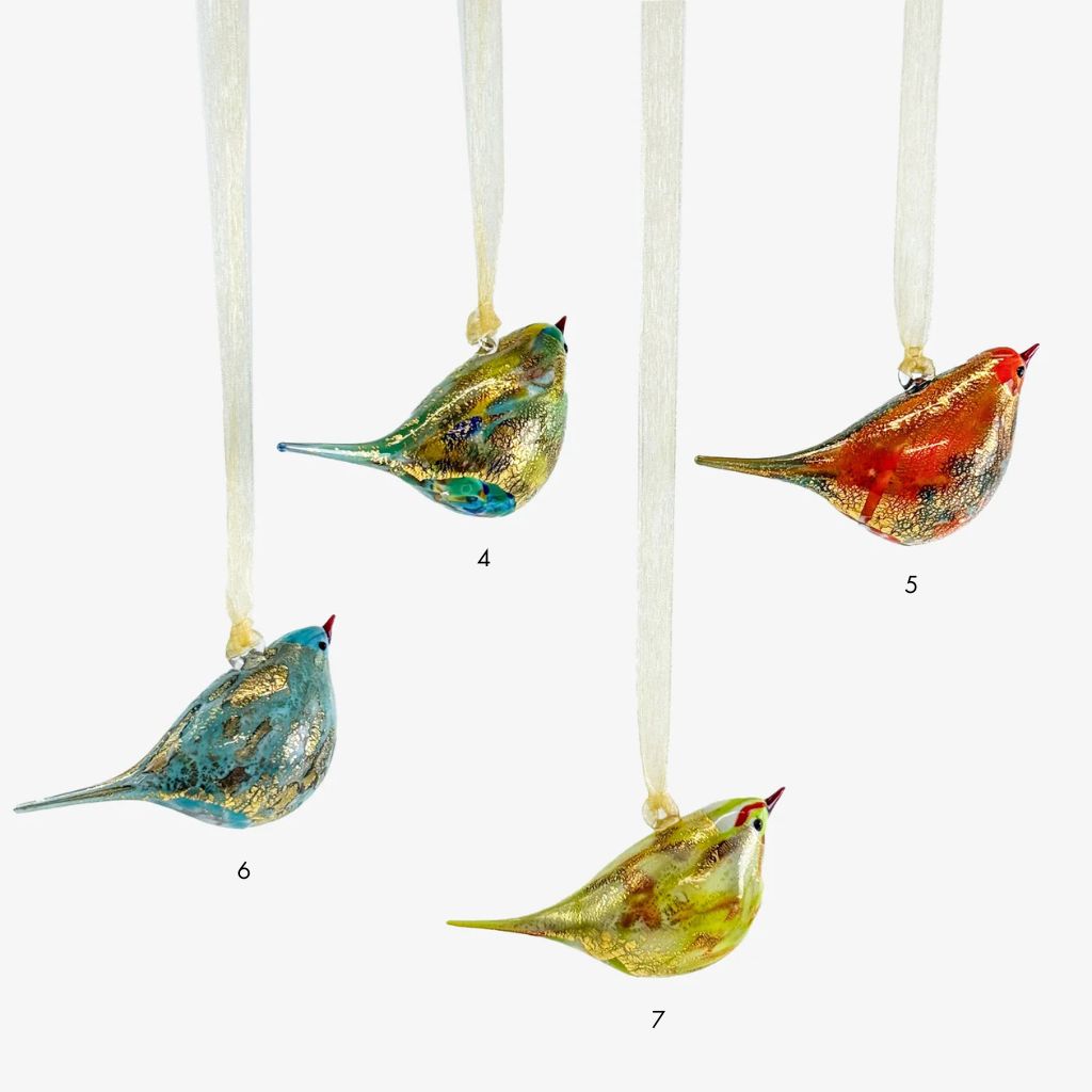 Murano Glass Hand Blown Italian Hanging Chirpie Bird - My Italian Decor