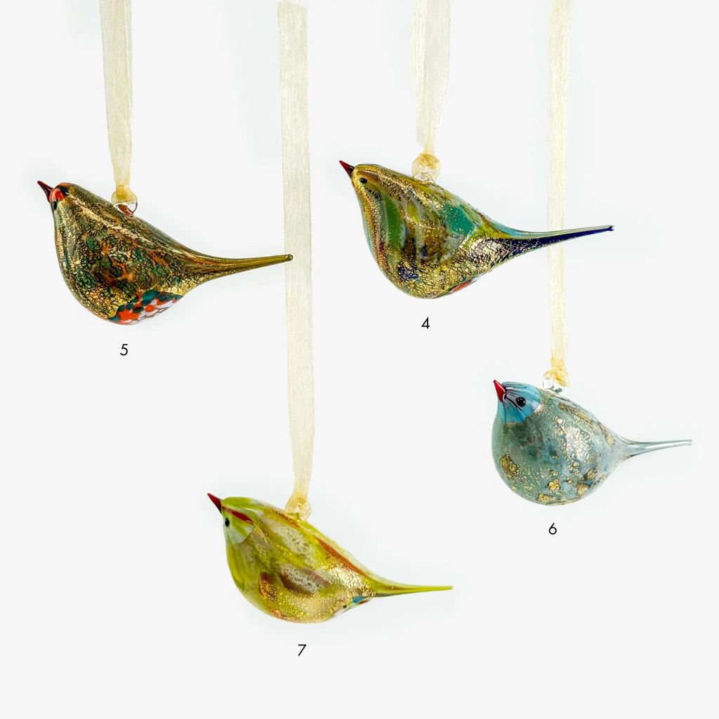 Murano Glass Hand Blown Italian Hanging Chirpie Bird - My Italian Decor