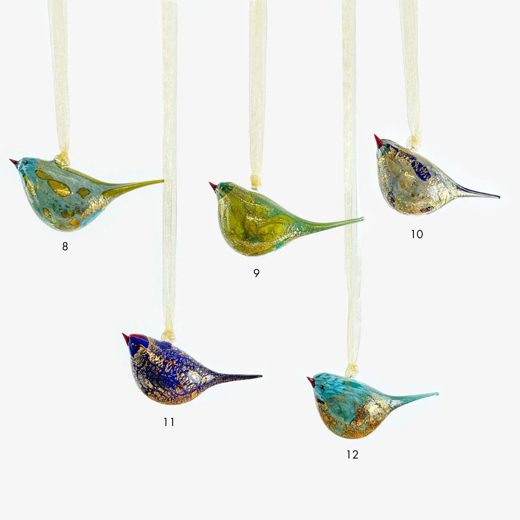 Murano Glass Hand Blown Italian Hanging Chirpie Bird - My Italian Decor