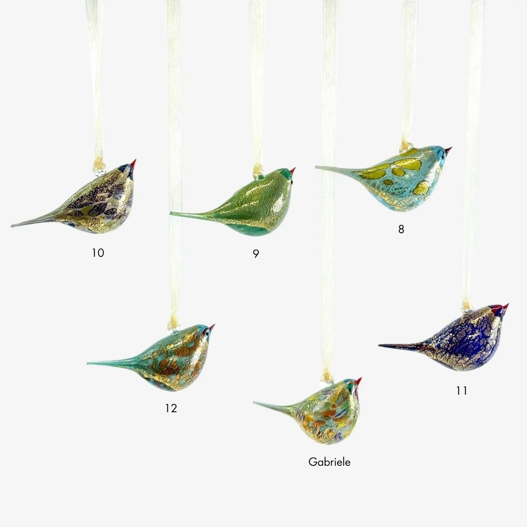 Murano Glass Hand Blown Italian Hanging Chirpie Bird - My Italian Decor