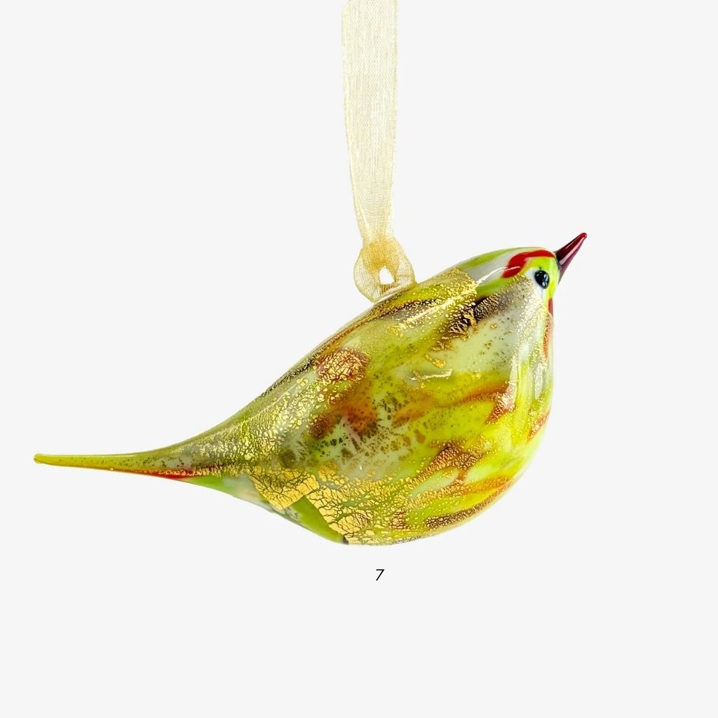 Murano Glass Hand Blown Italian Hanging Chirpie Bird - My Italian Decor