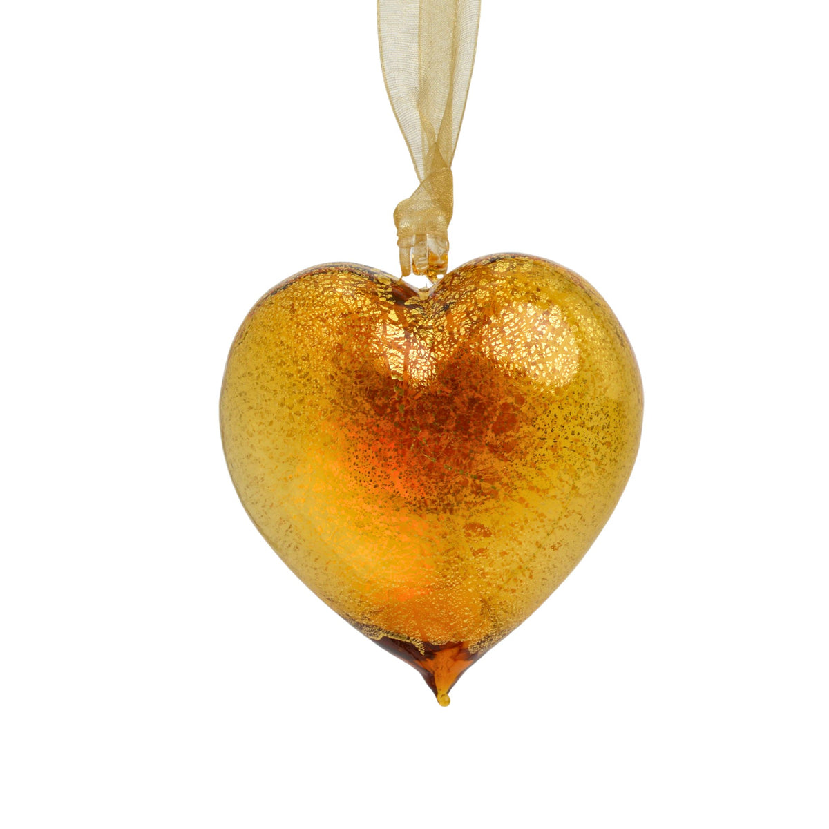 Murano Glass Heart Hanging Ornament, Multiple Colors