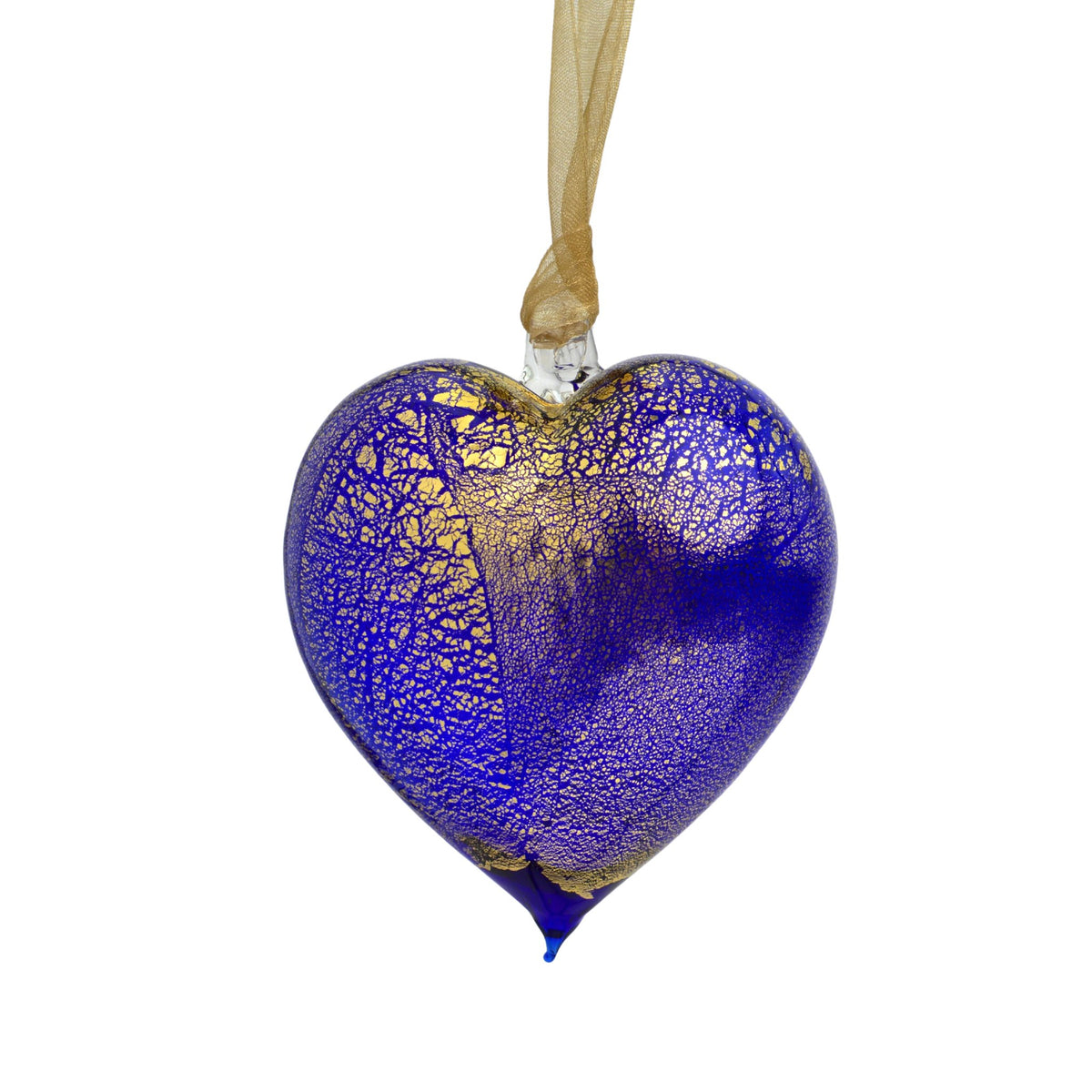 Murano Glass Heart Hanging Ornament, Multiple Colors