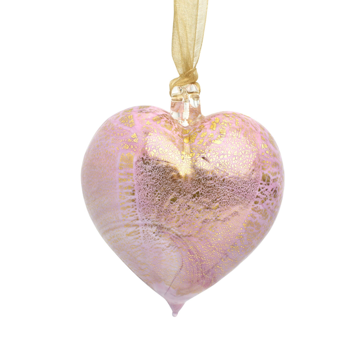 Murano Glass Heart Hanging Ornament, Multiple Colors