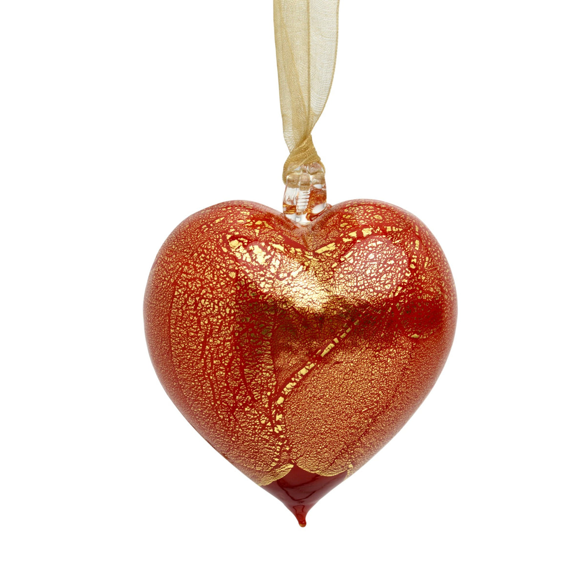 Murano Glass Heart Hanging Ornament, Multiple Colors