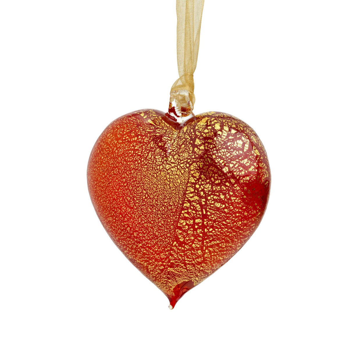 Murano Glass Heart Hanging Ornament, Multiple Colors