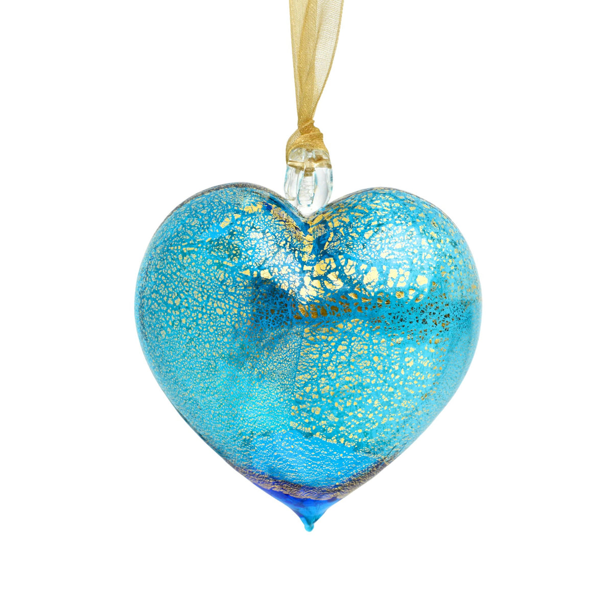 Murano Glass Heart Hanging Ornament, Multiple Colors