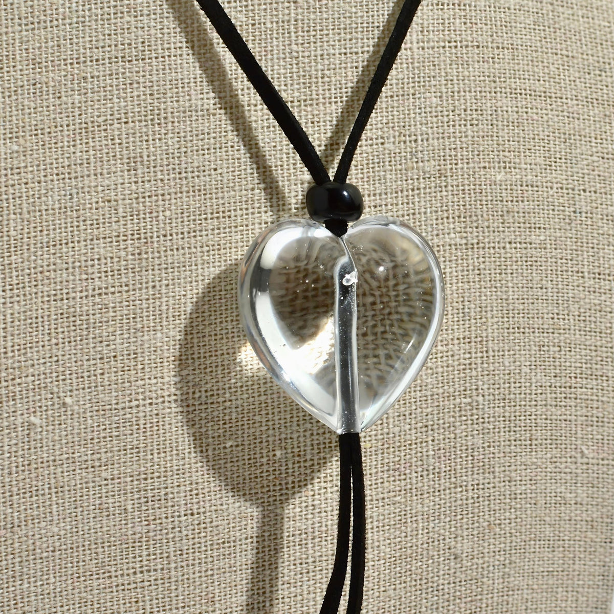 Murano Glass Amore Heart Pendant Necklace, Made in Italy