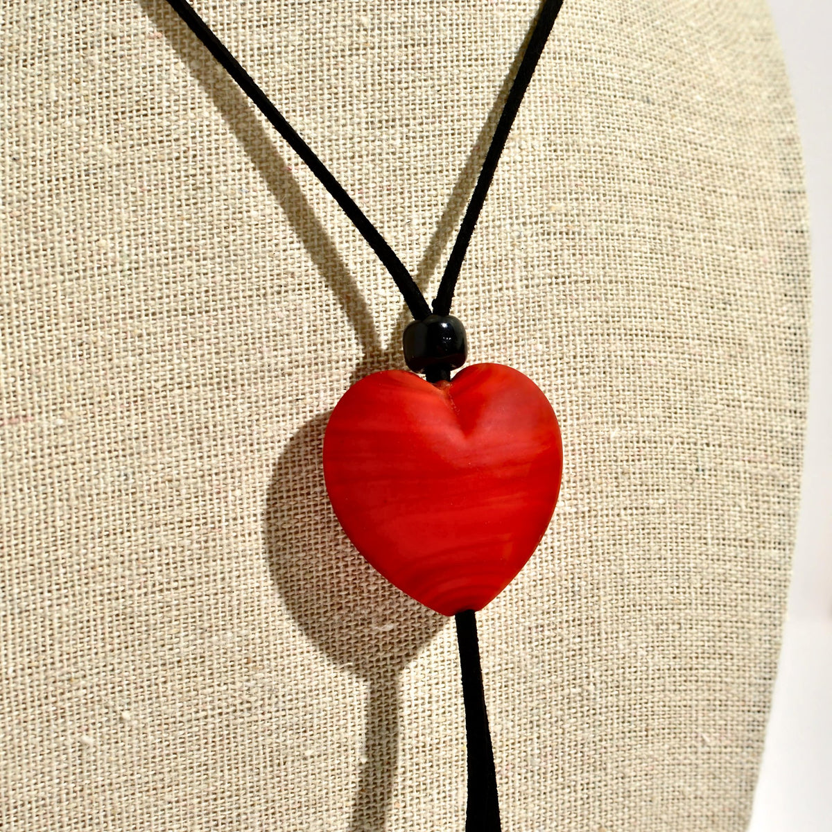 Murano Glass Amore Heart Pendant Necklace, Made in Italy