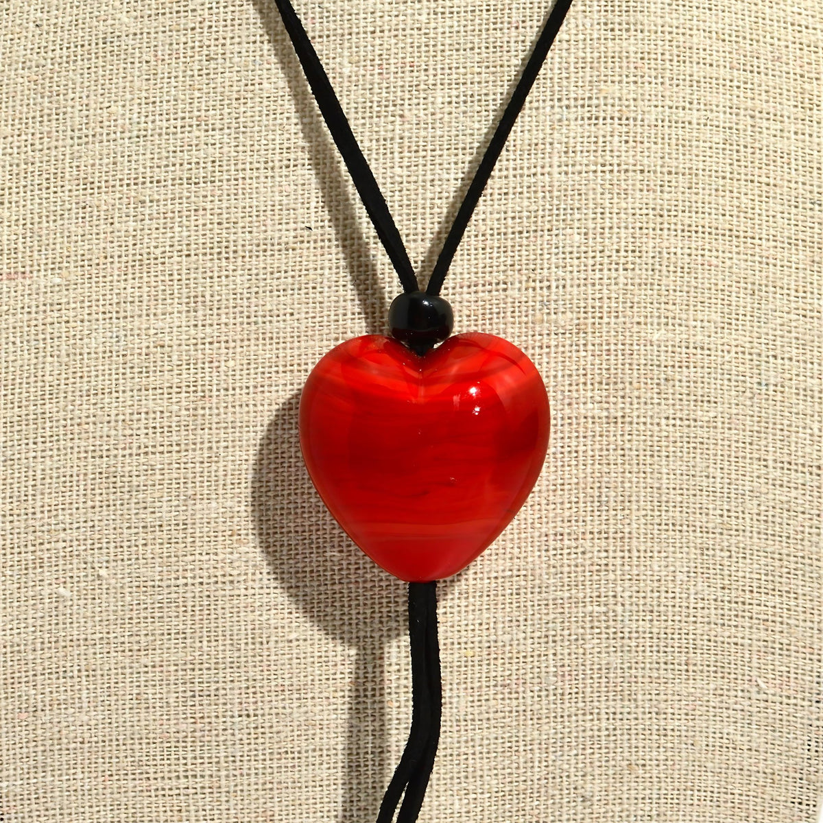 Murano Glass Amore Heart Pendant Necklace, Made in Italy