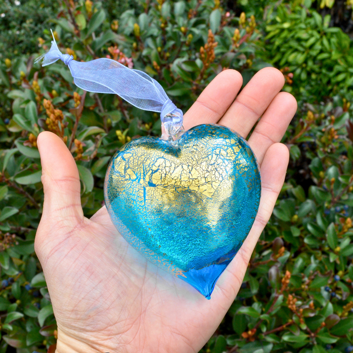 Murano Glass Heart Hanging Ornament, Multiple Colors - My Italian Decor