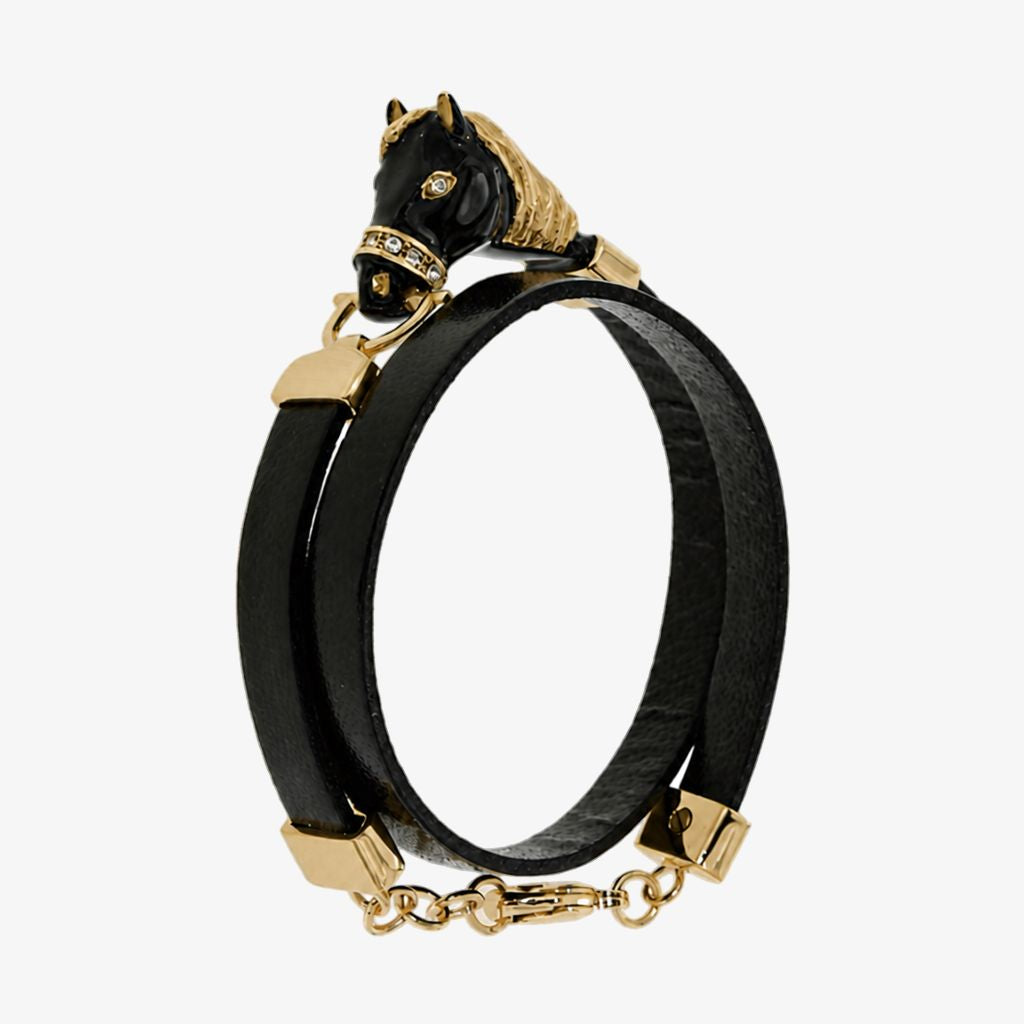 Italian horse enamel jewelry set with leather bracelet by My Italian Decor