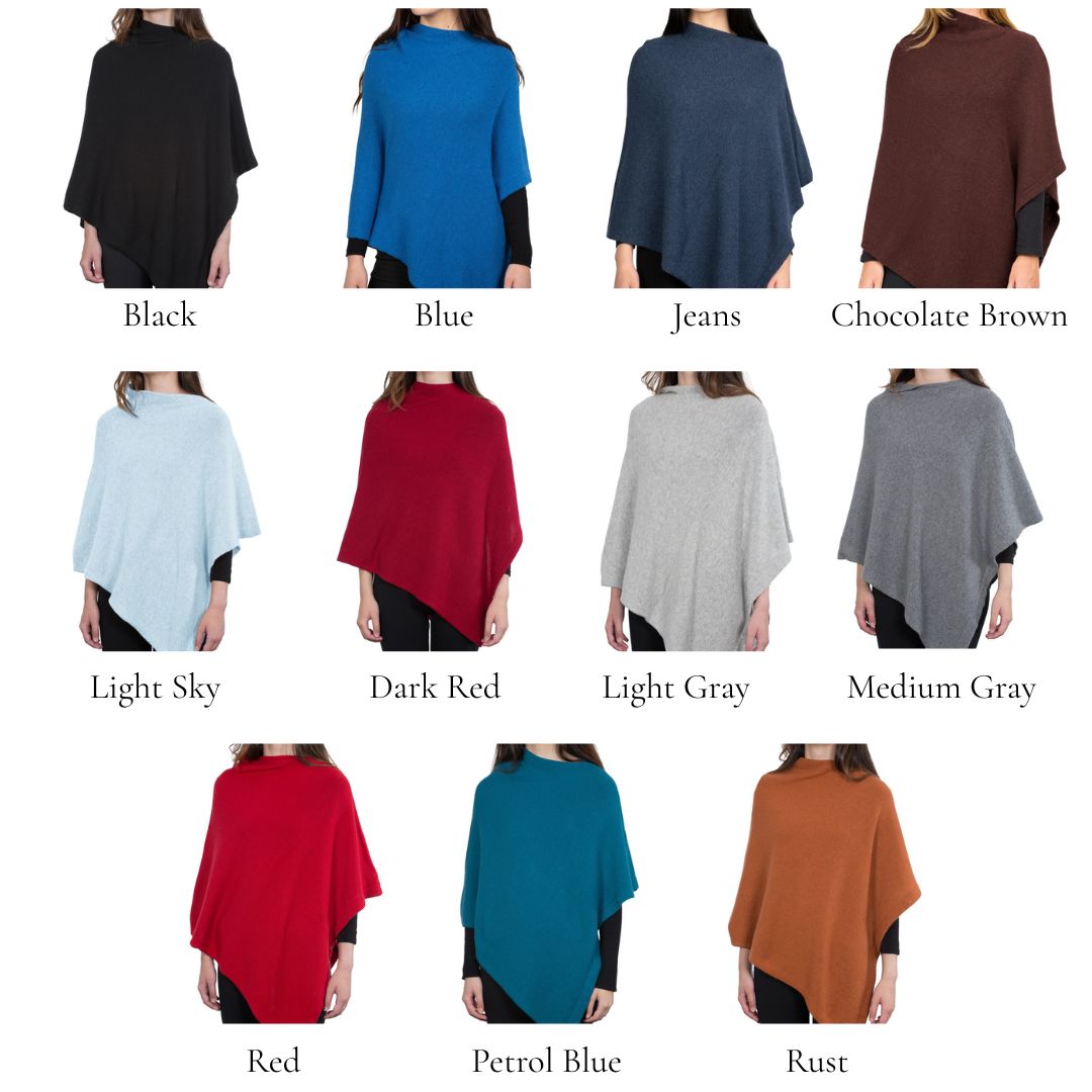 Cashmere Blend Poncho / Topper, Made in Italy