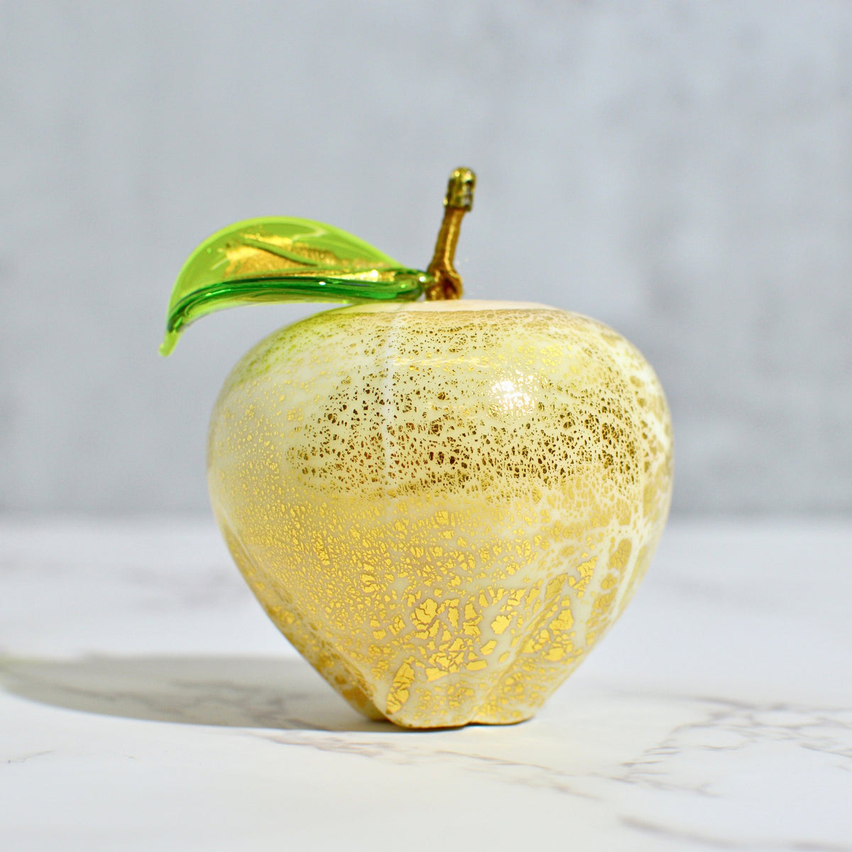 Murano Blown Glass Apple, 24k Gold Foil, Hand Blown in Italy - My Italian Decor