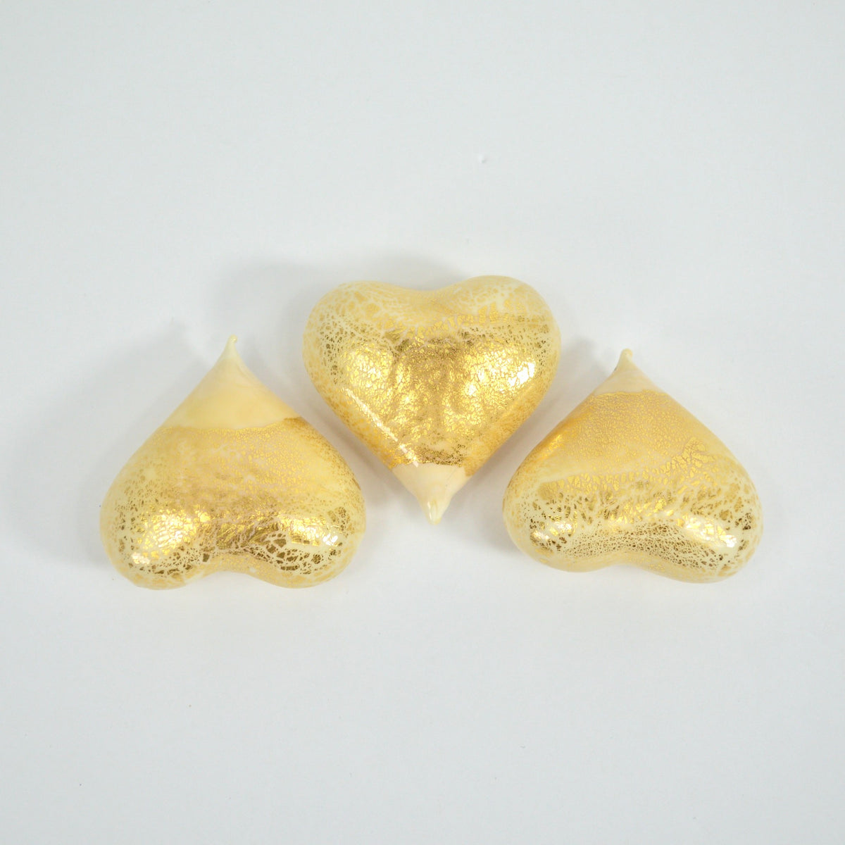 Murano Glass Hearts, Small, Choice of colors, Set of 3, Made in Italy - My Italian Decor